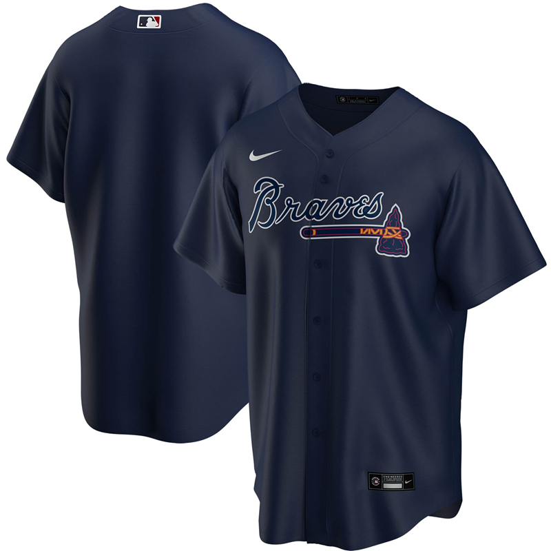 2020 MLB Men Atlanta Braves Nike Navy 2020 Spring Training Replica Team Jersey 1